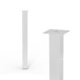 Møbelben firkantet hvid stål 60x60x710 mm