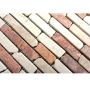 Mosaik Rossocream natursten hvid/rød mix 30,5 x 30,5 cm