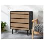 Notio Living kommode med 4 skuffer sort eg