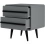 Notio Living natbord 2 skuffer grå sort