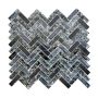 Mosaik Herringbone krystal sort 26,3 x 29,3 cm