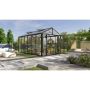 Vitavia drivhus Poseidon 11,9 m² sort 3 mm hærdet glas inkl. polytag og bundramme