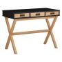 Notio Living Paulo skrivebord 3 skuffer sort/eg