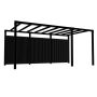 Plus Cubic pergola model 6 trykimprægneret træ sort inkl. Noor hegn 486x256x217 cm