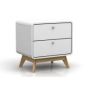 Notio Living natbord 2 skuffer hvid