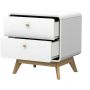 Notio Living natbord 2 skuffer hvid