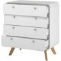 Notio Living kommode med 4 skuffer hvid