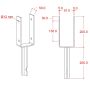 Plus U-stolpefod t/nedstøbning sort 40 cm t/9x9 cm stolper