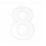 Jasa husnummer 8 hvid 140 mm skjult montering 
