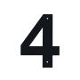 Jasa husnummer nr. 4 sort 10 cm