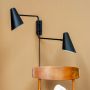 Dyberg Larsen væglampe Cale sort metal GU10 L49/43 cm