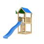 Jungle Gym legetårn Lodge 2.1 m/blå rutsjebane 