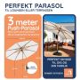 Baser parasol Supreme Push hvid 3 m