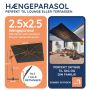 Baser hængeparasol Ultimate antracit 2,5x2,5 m 
