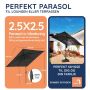 Baser parasol Signatur m. krank antracit 2,5x2,5 m