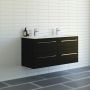 Scanbad badmøbelsæt Amber m/dobbeltvask 4 skuffer 121 cm sort struktur
