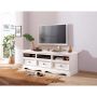 Notio Living TV-bord 163 cm 3 skuffer hvidlakeret fyr