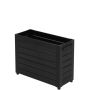 Plus Cubic blomsterkasse m/ben nåletræ sort 120x50x92 cm