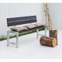 Plus plankebænk sort med ryglæn 176 cm