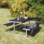 Hortus bord-/bænkesæt Loke sort 180x185x75 cm