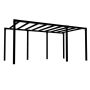 Plus Cubic pergola model 5 trykimprægneret træ sort 486x256x217 cm