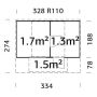 Palmako saunatønde Anette 3+1,5 m² u/saunaovn 