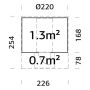 Palmako saunatønde Anita 1,3+0,7 m² u/saunaovn