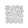 Mosaik Pebble Stone Uni hvid blank 27,5x27,5 cm 