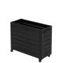 Plus Cubic blomsterkasse m/hjul nåletræ sort 120x50x98 cm