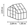 Vitavia drivhus Diana 5 m² alu 3 mm delt glas 