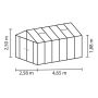 Vitavia drivhus Poseidon 11,9 m² sort 3 mm hærdet glas inkl. polytag og bundramme