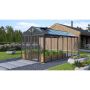 Vitavia drivhus Poseidon 13,8 m² sort 3 mm hærdet glas inkl. polytag og bundramme