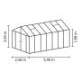 Vitavia drivhus Poseidon 13,8 m² sort 3 mm hærdet glas inkl. polytag og bundramme