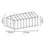 Vitavia drivhus Poseidon 15,7 m² sort 3 mm hærdet glas inkl. polytag og bundramme