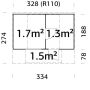 Palmako saunatønde Anette 3+1,5 m² u/saunaovn 