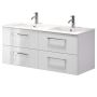 Camden underskabe med dobbeltvask hvid højglans 2x60 cm 