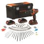 Black & Decker slagboremaskine inkl. lader, 3x1.5 Ah batteri