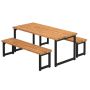 Plus Trend Living havemøbelsæt med bord & bænke ThermoWood/stål