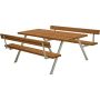 Plus bord/bænkesæt m/2 ryg Alpha 177x185x73/45 cm trykimp.teak