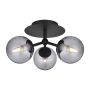 Halo Design væg-loftlampe Atom trio røg-sort Ø26cm