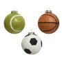 Julekugler sportsbolde assorteret plast Ø8 cm