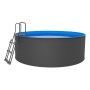 Swim & Fun pool rund Santorini grå m/skimmerfilter og stige Ø460 cm