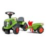 FALK Claas traktor gåbil grøn inkl. trailer, rive og skovl