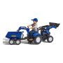 FALK New Holland rendegraver til børn blå inkl. trailer