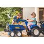 FALK New Holland rendegraver til børn blå inkl. trailer