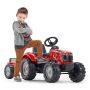 FALK Massey Ferguson traktor til børn rød inkl. vogn