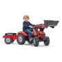 FALK Massey Ferguson frontlæsser til børn rød inkl. trailer