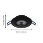 Eglo Zujar indbygningsspot sort Ø90 mm