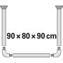 Diaqua brusestang krom 90x80 cm