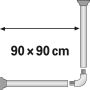 Diaqua brusestang krom 90x80 cm